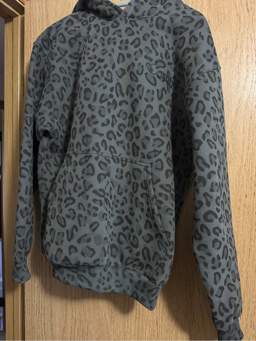 Leopard Print Hooded Sweatshirt and pants set